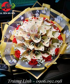 bó hoa bằng tiền 200k