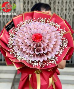 bó hoa tiền 50k 50 tờ rực rỡ