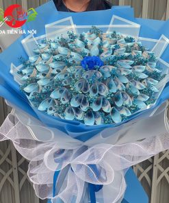 bó hoa tiền 20k tone xanh