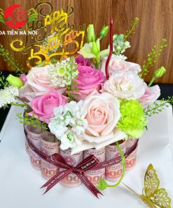 Bánh sinh nhật bằng tiền 50k 1 tầng