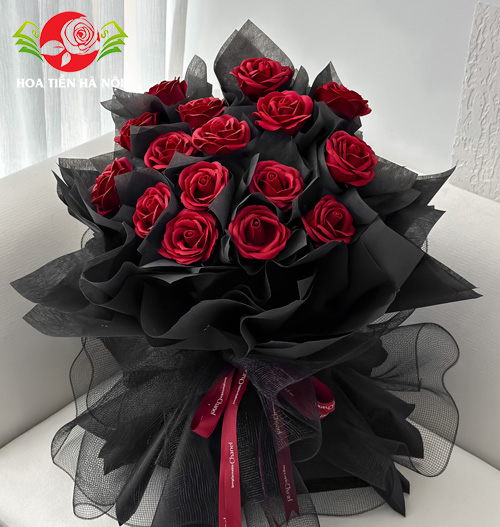 Bó hoa hồng dun 7 lớp thiết kế