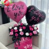 Giỏ hoa bóng bay i love you