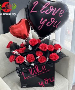 Giỏ hoa bóng bay i love you