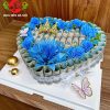 Bánh sinh nhật bằng tiền trái tim xanh lam