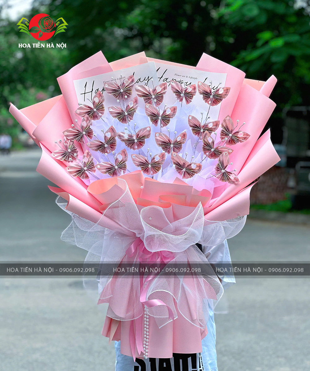 Bó hoa bướm tiền 50k