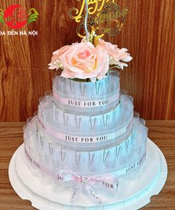 Cốt bánh sinh nhật 3 tầng hồng dịu