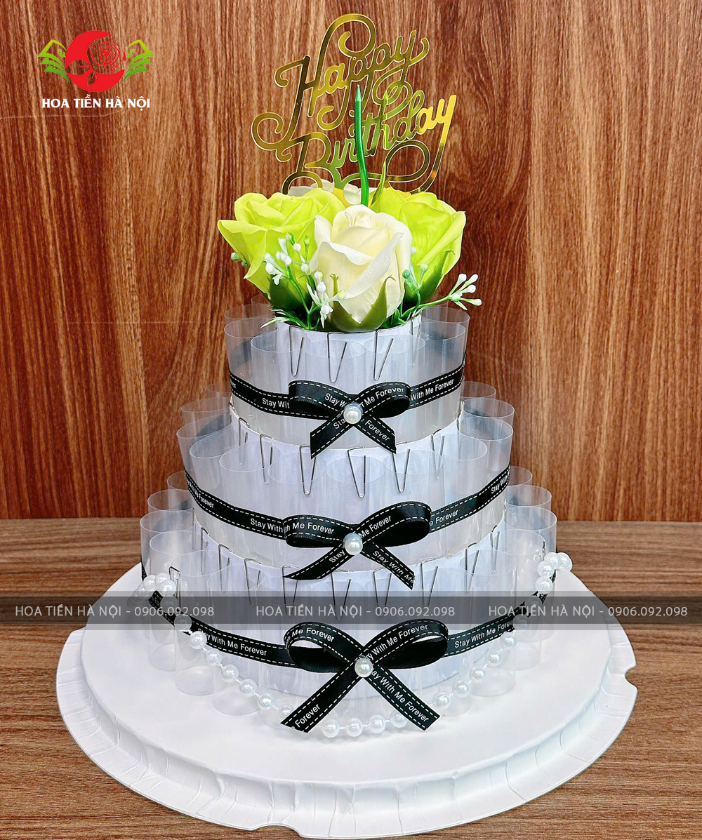 Khuôn bánh sinh nhật 3 tầng xanh nõn chuối