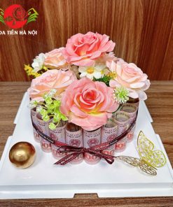 Khuôn bánh sinh nhật 1 tầng màu hồng phấn