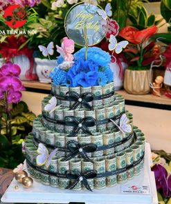 Bánh sinh nhật bằng tiền 100k công chúa của tui