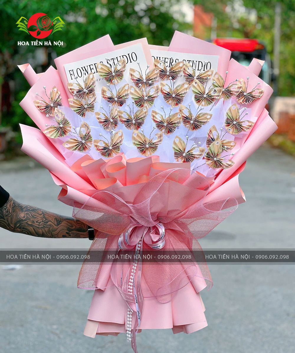 Bó hoa bướm 200k tone hồng