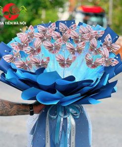 Bó hoa bướm 50k tone xanh lam