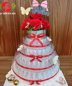 Khuông bánh sinh nhật 5 tầng tone đỏ