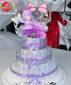 Khuôn bánh sinh nhật baby tím 3 tầng