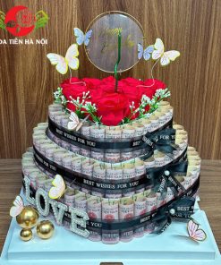 Bánh sinh nhật bằng tiền 20 triệu mệnh giá 200k