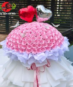 Bó hoa hồng cao cấp 220 bông (Tone hồng)