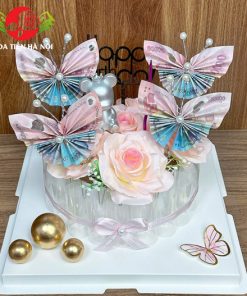 Khuôn bánh đút tiền 1 tầng mix hồ điệp