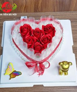 Khuôn bánh đút tiền trái tim hoa hồng