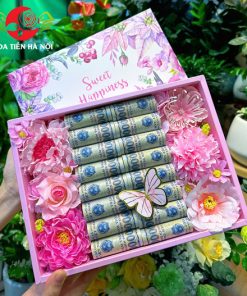 Hộp quà tặng 20 tờ tiền tone hồng phấn