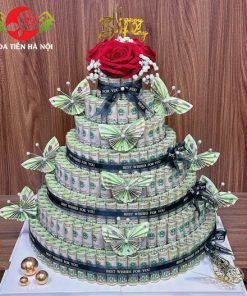 Bánh sinh nhật 8 tầng 300 tờ tiền 100k