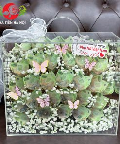 Vali tiền 100k 40 tờ mix hoa baby