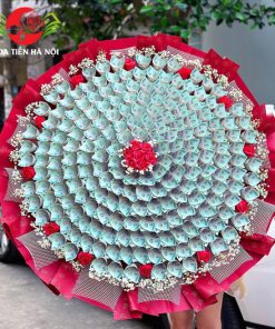 Bó hoa tiền 100 triệu tone đỏ đô Nổi bật & Sang trọng